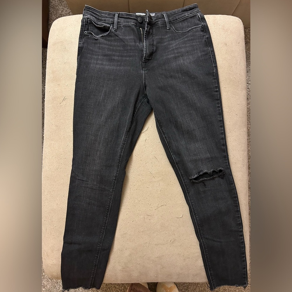 Old Navy RockStar Women's Black Distressed Jeans Super Skinny HighRise